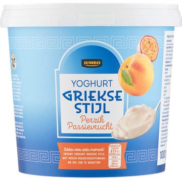 Jumbo Yoghurt Griekse Stijl Perzik Passievrucht 1 kg