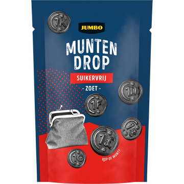 Jumbo Munten Drop Suikervrij Zoet 100 g