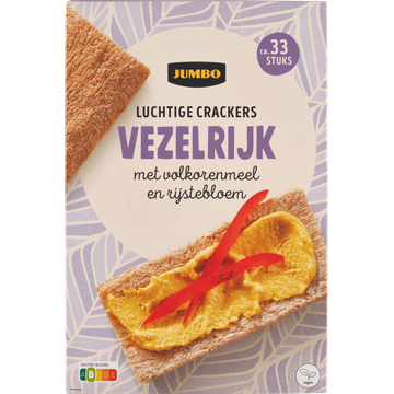 Jumbo Luchtige Crackers Vezelrijk met Volkorenmeel en Rijstebloem 2 x 125 g