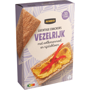 Jumbo Luchtige Crackers Vezelrijk met Volkorenmeel en Rijstebloem 2 x 125 g