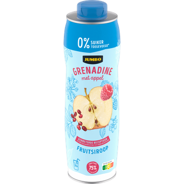 Jumbo Fruitsiroop Grenadine met Appel 0% Suiker 750ML