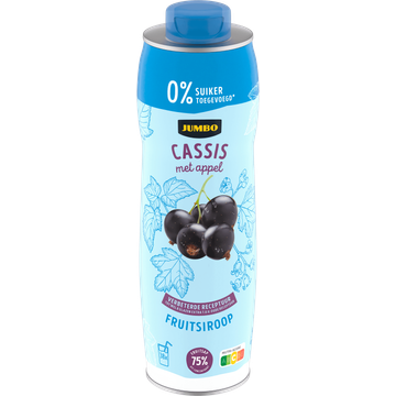 Jumbo Fruitsiroop Cassis met Appel 0% Suiker 750ML