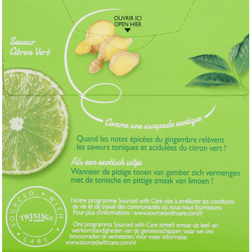 Twinings of London Groene Thee Limoen Gember 20 Stuks