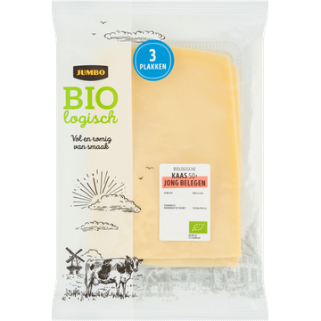 Jumbo Biologische Kaas 50+ Jong Belegen Portieverpakking 3 Plakken - 75 g