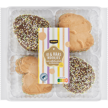 Jumbo Ei & Haas Koekjes met Melkchocolade en Decoratie 12 Stuks
