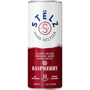 Stëlz Hard Seltzer - Raspberry Gekoeld 250ML