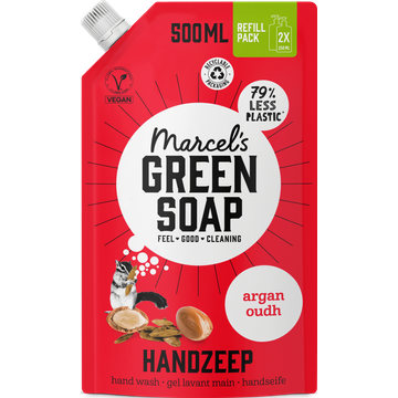 Marcel's Green Soap Handzeep Argan & Oudh Navulling 500 ML