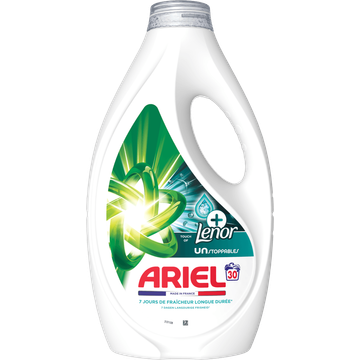 Ariel Vloeibaar Wasmiddel + Unstoppables, 30 Wasbeurten
