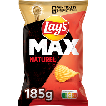Lay's Max Ribbel Chips Naturel 185 gr