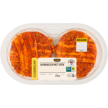 Jumbo Scharrelkip Burger met Spek 230 g