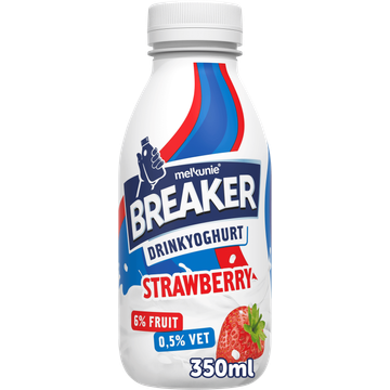Melkunie Breaker Drinkyoghurt Aardbei 0,5% Vet 350 ml