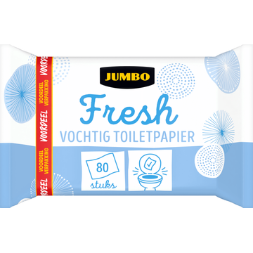 Jumbo Vochtig Toiletpapier Fresh Voordeelverpakking 80 Stuks