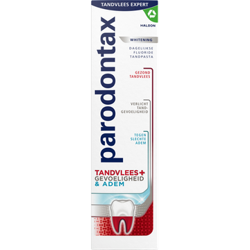 Parodontax Tandvlees + Gevoeligheid & Adem Whitening dagelijkse tandpasta,  75 ml