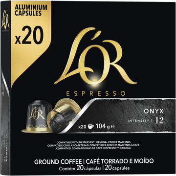 L'OR Espresso Onyx Ground Coffee 20 Capsules 104 g 