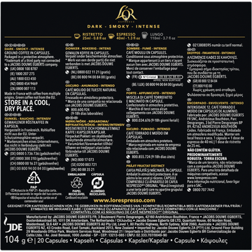 L'OR Espresso Onyx Ground Coffee 20 Capsules 104 g 