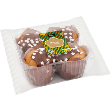 Jumbo Muffins met Sterretjes en Chocoladestukjes 4 Stuks