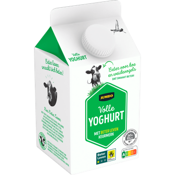 Jumbo Volle Yoghurt met Beter Leven Keurmerk 500ML