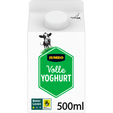 Jumbo Volle Yoghurt met Beter Leven Keurmerk 500ML