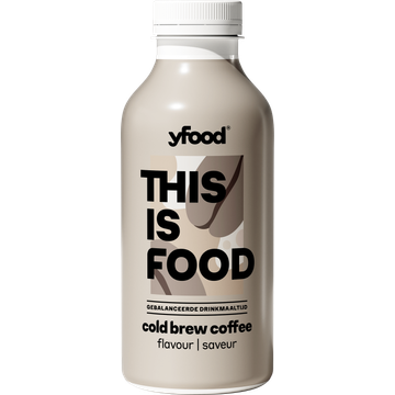 YFood Gebalanceerde Drinkmaaltijd Cold Brew Coffee met Natuurlijke Cafeïne 500 ml