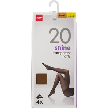 HEMA Panty's Shine To Go - 20 Denier Natural Maat 44/46