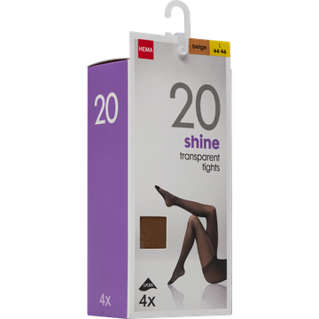 HEMA Panty's Shine To Go - 20 Denier Natural Maat 44/46