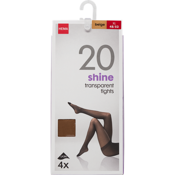 HEMA Panty's Shine To Go - 20 Denier Naturel Maat 48/52