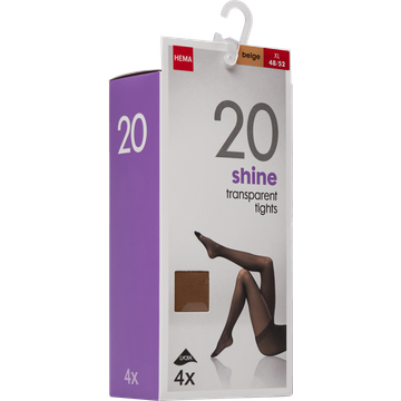 HEMA Panty's Shine To Go - 20 Denier Naturel Maat 48/52