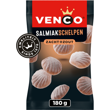 Venco Snoep Salmiakschelpen 180g