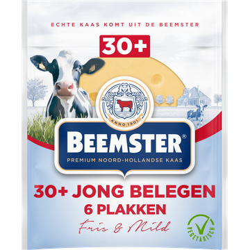 Beemster 30+ Jong Belegen Kaas 6 Plakken 0,150 kg