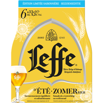 Leffe Belgisch Abdijbier Zomerbier fles 6 x 33 cl