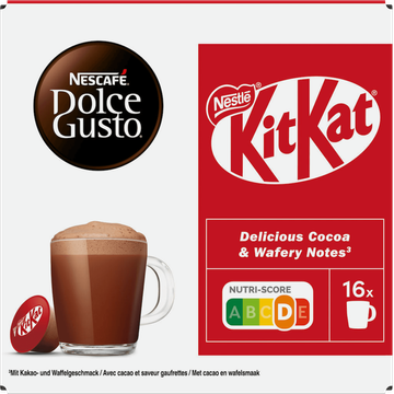NESCAFÉ Dolce Gusto, Chocolademelk Capsules KitKat, 16 cups, 256 gr