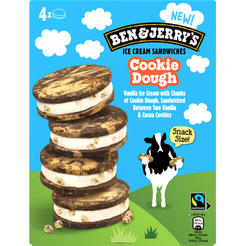 Ben & Jerry's Ijs Cookie Dough Sandwich 4x68 ml