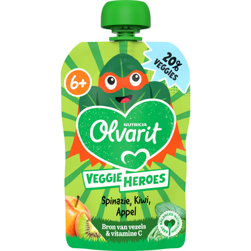 Olvarit 6+ Maanden Knijpfruit Spinazie, Kiwi, Appel 100 g