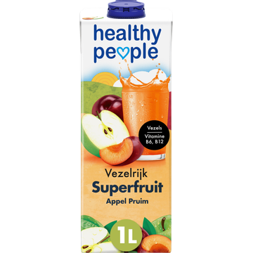 Healthy People Vezelrijk Superfruit Appel Pruim 1 L