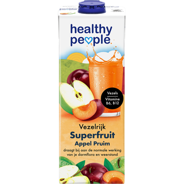 Healthy People Vezelrijk Superfruit Appel Pruim 1 L