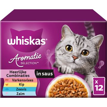 Whiskas Aromatic Heerlijke Combinaties in Saus 12 x 85 g