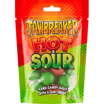 Jawbreaker Hot & Sour Hard Candy Balls with a Gum Centre 132 g