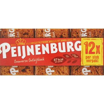 Peijnenburg ontbijtkoek naturel portieverpakking 12 x 28 g