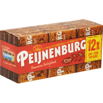 Peijnenburg ontbijtkoek naturel portieverpakking 12 x 28 g