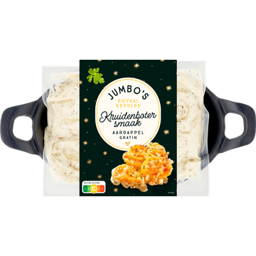 Jumbo's Aardappelgratin Kruidenbotersmaak met Gietijzeren Schaal 700 g