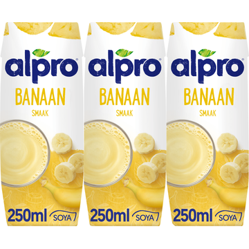 Alpro Sojadrink Banaan Houdbaar 3 x 250 ml