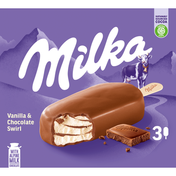 Milka Vanilla & Chocolate Swirl 3 Stuks 195 g