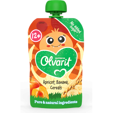 Olvarit 12+ Maanden Knijpfruit Abrikoos Banaan Granen 100g