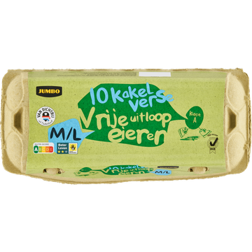 Jumbo Vrije Uitloop Eieren M/L 10 Stuks