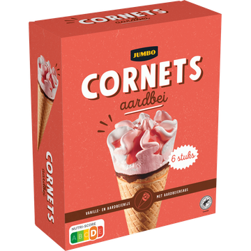 Jumbo Cornets Aardbei 6 Stuks