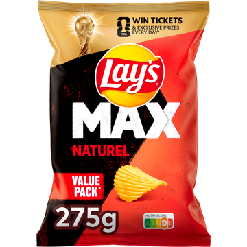 Lay's Max Ribbel Chips Naturel 275 gr