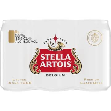 Stella Artois Premium Pilsner Bier Blik 6x355ml