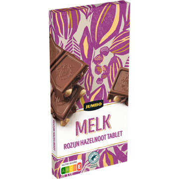 Jumbo Melkchocolade Tablet met Rozijn en Hazelnoot 200 g