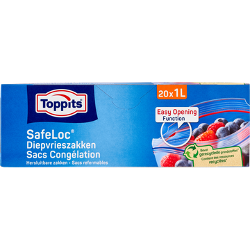 Toppits Safeloc Diepvrieszakken 1 Liter 20 stuks