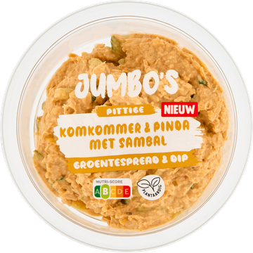 Jumbo's Groentespread & Dip Pittige Komkommer & Pinda met Sambal 150 g